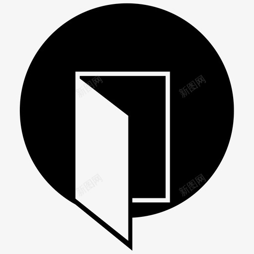 门出口框架图标svg_新图网 https://ixintu.com 出口 开门 框架 注销 离开 门