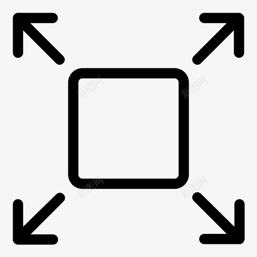 最大化缩放拉伸图标svg_新图网 https://ixintu.com 全屏 展开 拉伸 拖动 放大 更大 最大化 浏览器包 缩放 调整大小