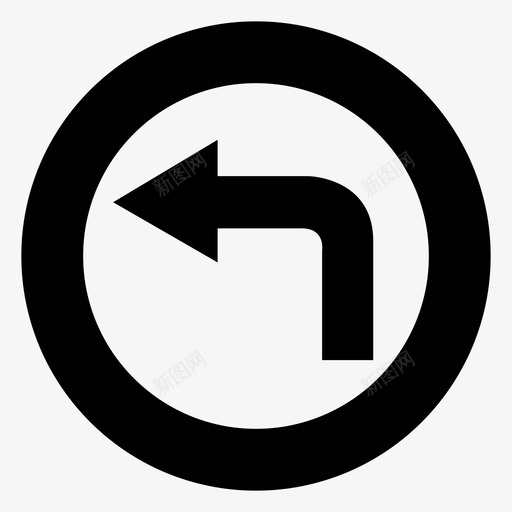 左转导航路径图标svg_新图网 https://ixintu.com 交通 导航 左转 直行 街道 路径 路标 过程罗盘 运输 道路