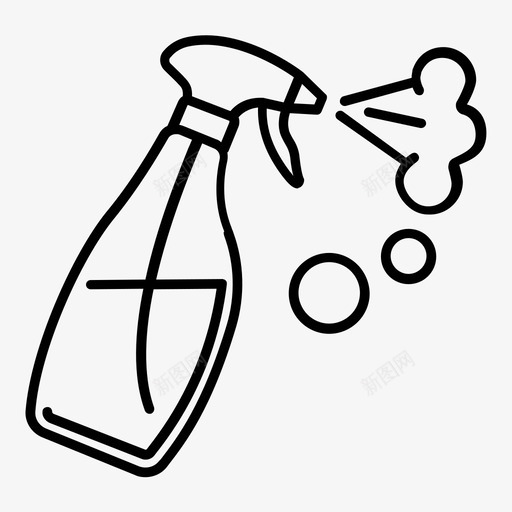 喷雾器洒水器去除剂图标svg_新图网 https://ixintu.com 去除剂 喷雾器 水滴 洒水器 消毒剂 清洁剂 清洁轮廓 瓶子 细雨 蒸汽