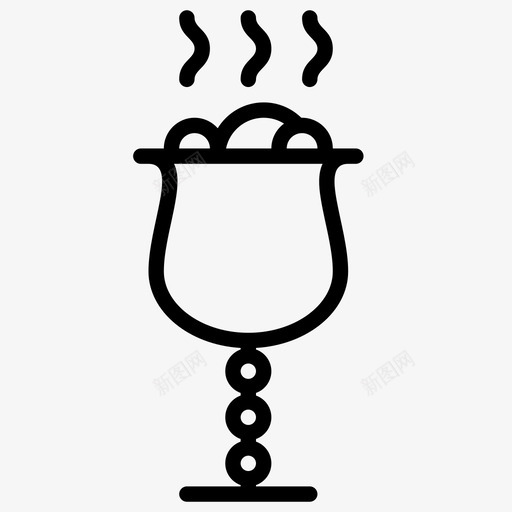 高脚杯陶瓷圣杯图标svg_新图网 https://ixintu.com 万圣节派对大纲图标 器具 圣杯 杯子 毒药 水 玻璃杯 陶瓷 饮料 高脚杯