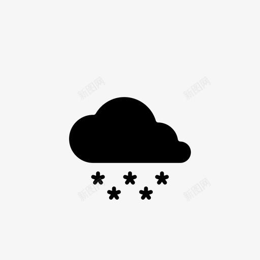 雪云天气预报天气要素图标svg_新图网 https://ixintu.com 全天气预报 多云 大气状况 天气状况 天气要素 天气预报 雪云