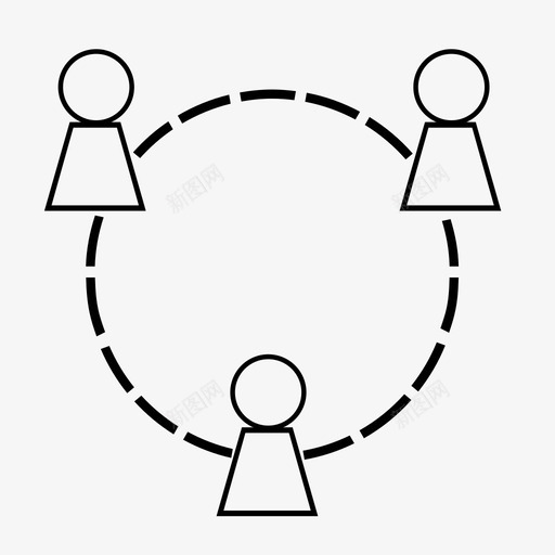 网络团队社交圈图标svg_新图网 https://ixintu.com 人 友谊 员工 团队 成长 社交圈 网络