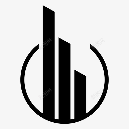 建筑塔楼圆形图标svg_新图网 https://ixintu.com 公司 圆形 城市 塔楼 建筑 建筑商 房地产 标志 长