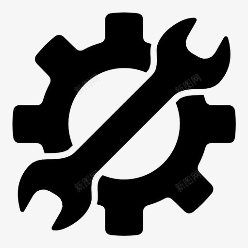 扳手和齿轮选项首选项图标svg_新图网 https://ixintu.com 扳手 扳手和齿轮 支撑 系统 维修 设置 选项 首选项