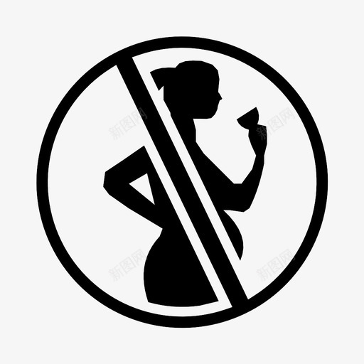 酒精警告女性饮酒图标svg_新图网 https://ixintu.com 停止 女士 女性 婴儿 怀孕 禁止饮酒 酒精警告 饮酒