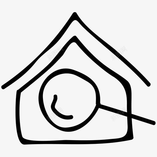 家居检查居住空间位置图标svg_新图网 https://ixintu.com 休息场所 位置 住所 别墅 地点 家居检查 居住空间 房地产 搜索 放大镜 酒店和餐厅手绘涂鸦图标