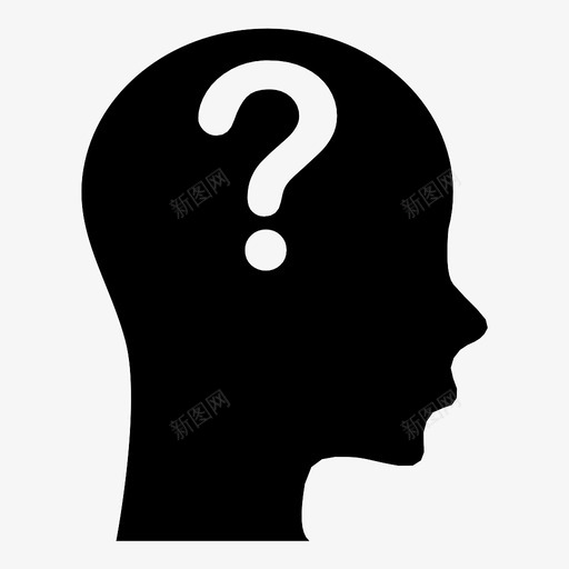 问题大脑怀疑图标svg_新图网 https://ixintu.com 大脑 头脑 忘记 怀疑 想法 标记 问题 面子