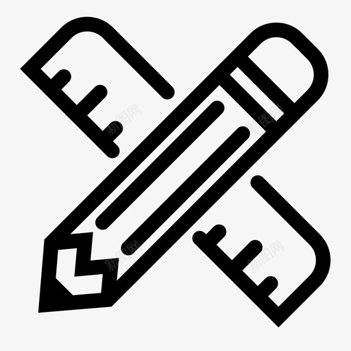 铅笔和尺子绘图测量图标svg_新图网 https://ixintu.com 书写 使用 办公室 工具 左手 测量 绘图 铅笔和尺子 风格