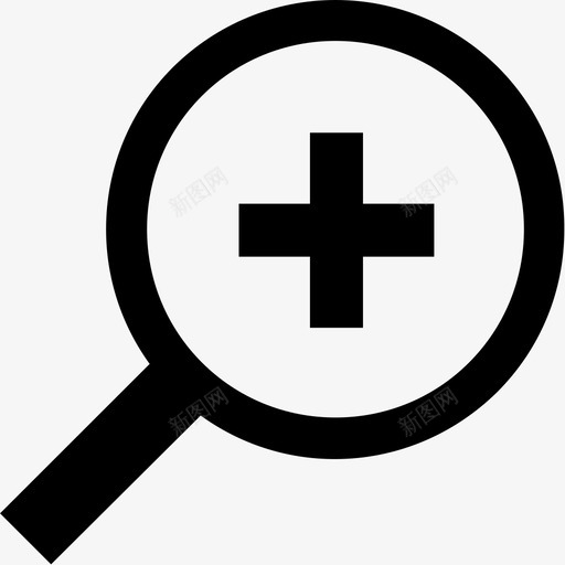放大增强看图标svg_新图网 https://ixintu.com 加 增强 放大 看 黑钉银金矿