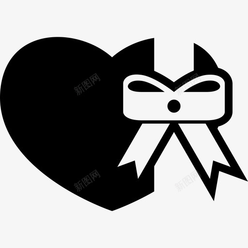 心形礼物带蝴蝶结心跳图标svg_新图网 https://ixintu.com 带蝴蝶结 心形礼物 心跳