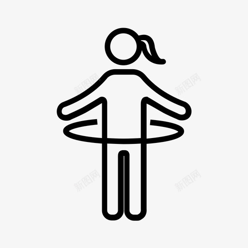 呼啦圈健康幸福图标svg_新图网 https://ixintu.com 体育人 健康 健身 呼啦圈 幸福 活动 积极的生活方式 腹肌 训练 锻炼