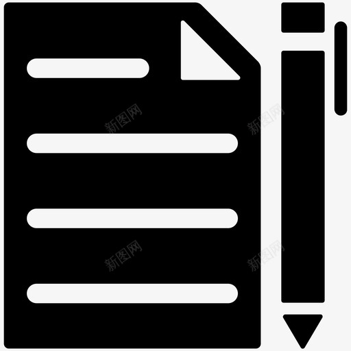 纸和铅笔书写笔记图标svg_新图网 https://ixintu.com 书写 文件 笔和文件 笔记 纸和铅笔 编辑列表 编辑文件