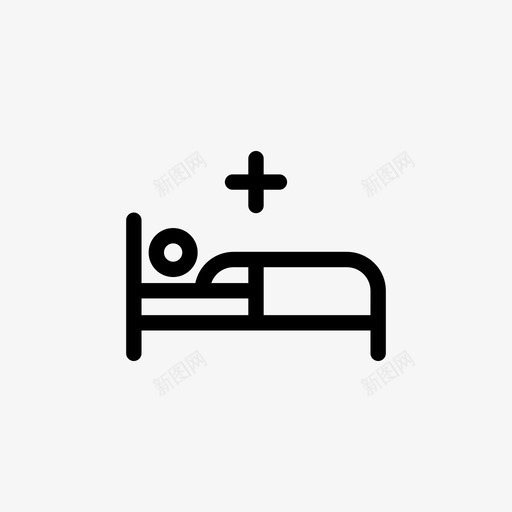 病床急救健康图标svg_新图网 https://ixintu.com icu 健康 医疗 医疗保健 康复 急救 病床