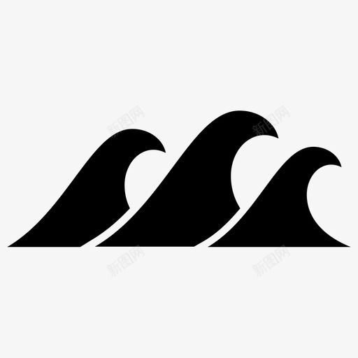 海浪海啸潮汐图标svg_新图网 https://ixintu.com 大海 撞击 泡沫 海啸 海浪 海滩 潮汐