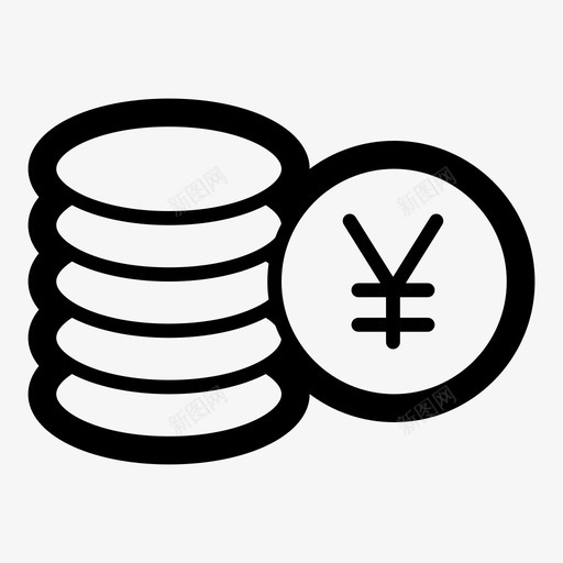 硬币业务现金图标svg_新图网 https://ixintu.com 业务 成本 支付 日元 现金 硬币 财务 货币