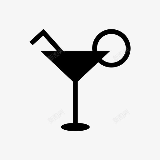 鸡尾酒热带稻草图标svg_新图网 https://ixintu.com 度假 放松 果汁 热带 稻草 酒精 饮料 马提尼杯 鸡尾酒