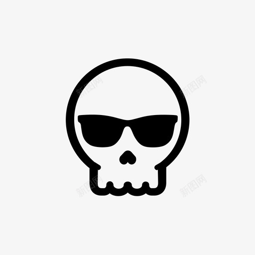 酷骷髅死亡死神图标svg_新图网 https://ixintu.com 太阳镜 头骨 摇滚 死亡 死神 海盗 酷骷髅