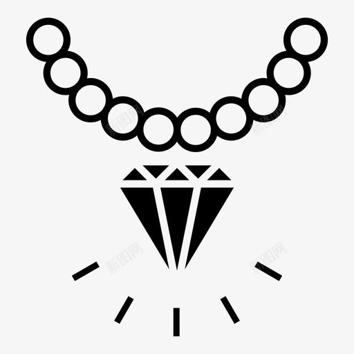 钻石项链珠宝奢华图标svg_新图网 https://ixintu.com 奢华 富有 珠宝 财富 配件 钻石 钻石项链 闪耀 风格