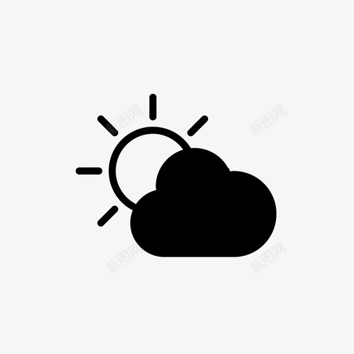 云和太阳白天早晨图标svg_新图网 https://ixintu.com 云和太阳 天气 天空 早晨 白天 阳光 雨