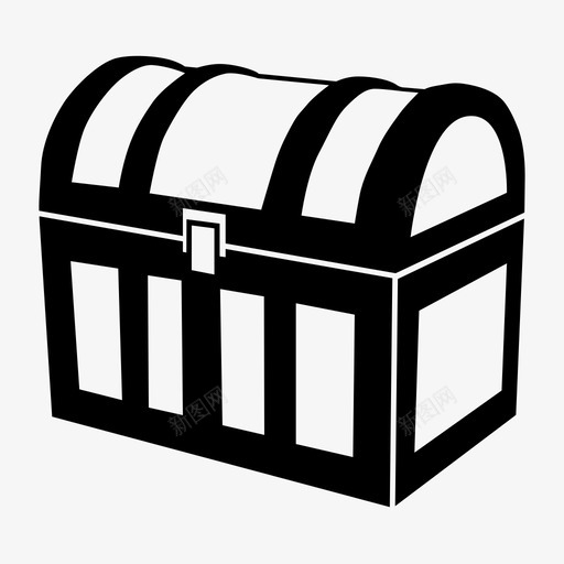 宝箱财富海盗图标svg_新图网 https://ixintu.com 中世纪 宝箱 寻宝 封闭式 海盗 箱子 财富 集装箱