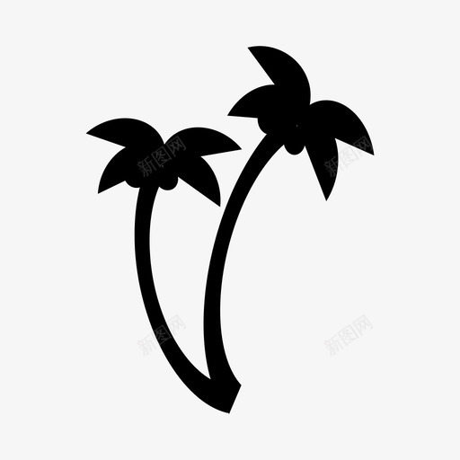 棕榈树椰子种植园图标svg_新图网 https://ixintu.com 棕榈树 植物 椰子 椰子树 热带 种植园