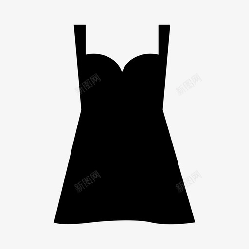 连衣裙女式制服图标svg_新图网 https://ixintu.com 制服 女式 服装 裙子 连衣裙 频道 黑色连衣裙