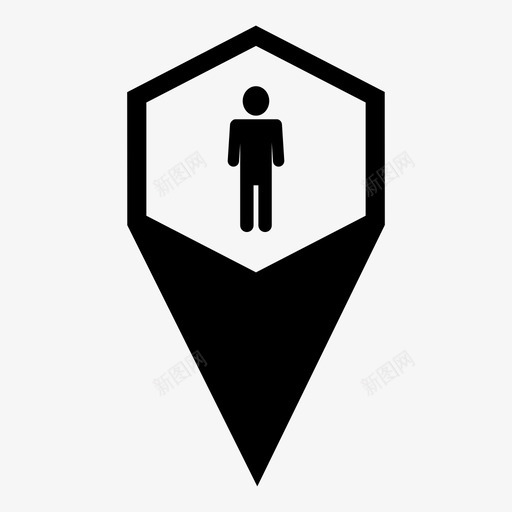 男厕卫生间指针图标svg_新图网 https://ixintu.com 别针 卫生间 地图标记 导航 指针 男厕