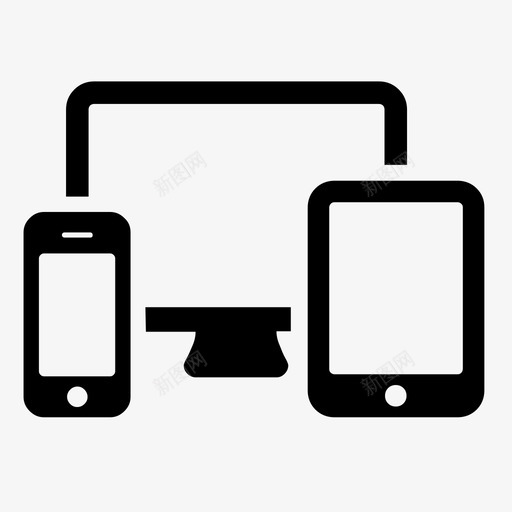 响应式智能手机显示器图标svg_新图网 https://ixintu.com 兼容性 响应式设计 小工具 平板电脑 显示器 智能手机 移动友好型 计算机 设备