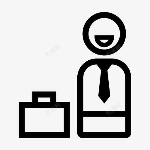 推销员公文包商人图标svg_新图网 https://ixintu.com 公文包 售货员 商人 推销员 西服和领带 雇员