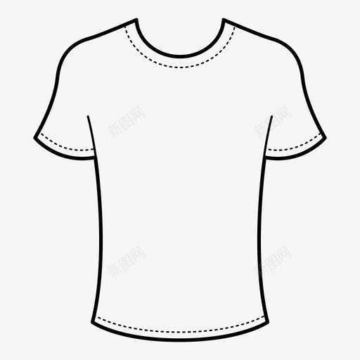 t恤上衣圆领图标svg_新图网 https://ixintu.com t恤 上衣 圆领 服装 棉 男式 衬衫