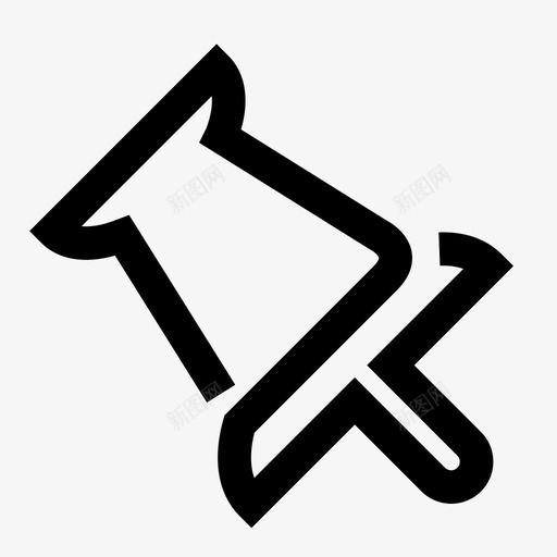 插销连接戳图标svg_新图网 https://ixintu.com 单线2 图钉 大头钉 戳 插销 柱 连接