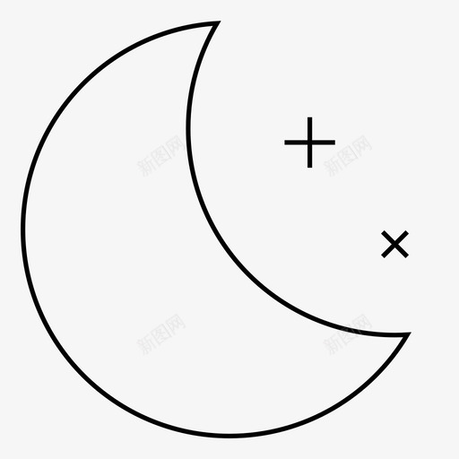 月亮月食半月图标svg_新图网 https://ixintu.com 光 半月 夜 天空 形状 星星 月亮 月食