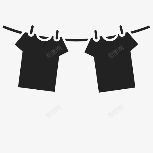 挂在绳子上晾干的衣服图标svg_新图网 https://ixintu.com 挂在绳子上晾干的衣服
