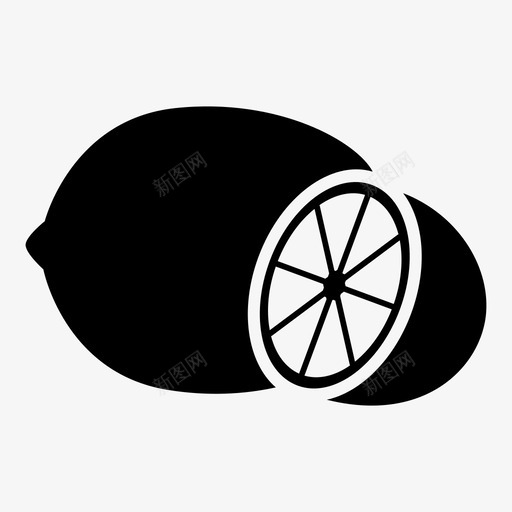 柠檬植物营养图标svg_新图网 https://ixintu.com 健康水果 健康零食 健康食品 天然 柑橘 柠檬 植物 营养 酸橙