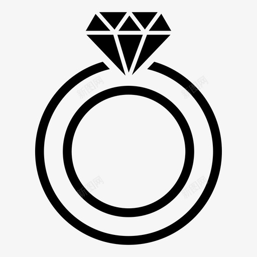 钻戒婚礼结婚图标svg_新图网 https://ixintu.com 婚礼 宝石 珠宝 结婚 订婚戒指 配件 钻戒