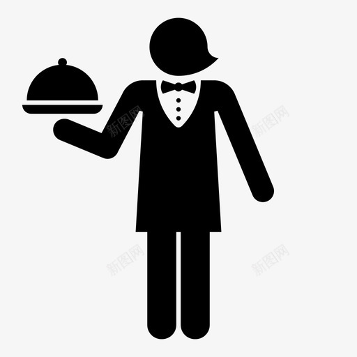 服务员餐厅人图标svg_新图网 https://ixintu.com 人 吃的 咖啡馆 托盘 服务员 男人 男人的变化 食物 餐厅