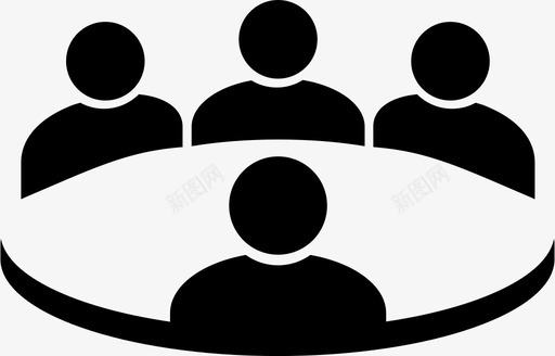 访谈谈话桌子图标svg_新图网 https://ixintu.com 会议 会议和活动 午休 圆桌会议 小组讨论 小组讨论会 小组访谈 桌子 讨论 访谈 谈话