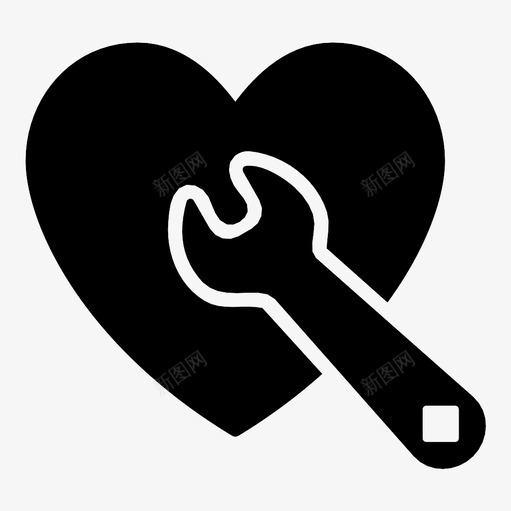 心脏病学选项修理图标svg_新图网 https://ixintu.com 修理 工具 心脏病学 手术 扳手 服务 治疗 设置 选项