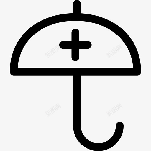 带加号的伞医药保健图标svg_新图网 https://ixintu.com 医药保健 带加号的伞