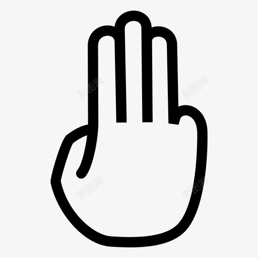 三个手指手势轻拍图标svg_新图网 https://ixintu.com 三个手指 三重 手 手势 触摸 轻拍