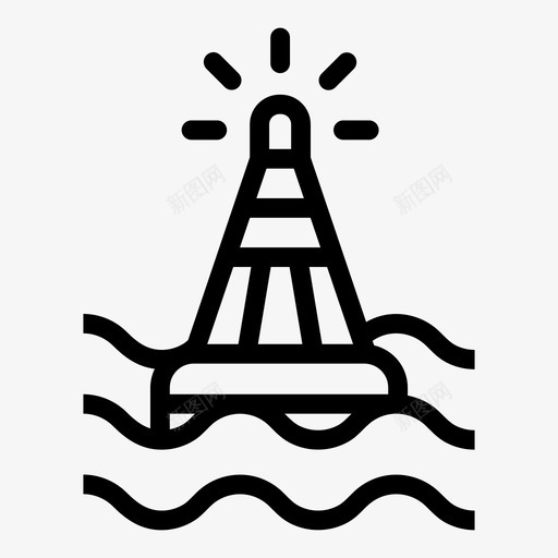 浮标警告游泳图标svg_新图网 https://ixintu.com 信标 大海 浮标 海洋 游泳 灯 灯光 简单的东西 警告