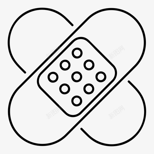 绷带贴片药品图标svg_新图网 https://ixintu.com 医疗图标集 医疗护理 急救 石膏 绷带 药品 贴片