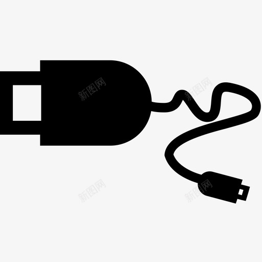 电缆电线usb电缆图标svg_新图网 https://ixintu.com edc edc-日常携带 usb电缆 充电 微型usb 携带 电线 电缆 线缆 连接
