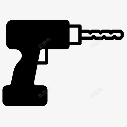 钻机家庭维修电动工具图标svg_新图网 https://ixintu.com 家庭维修 电动工具 钻机