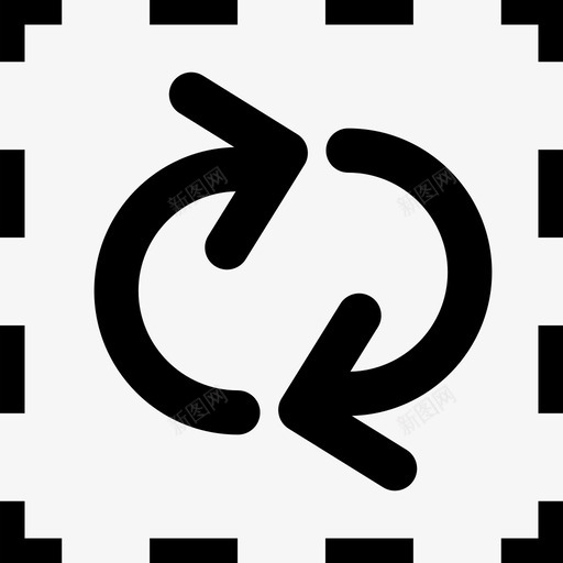 刷新选择箭头耦合在虚线的正方形内基本应用图标svg_新图网 https://ixintu.com 刷新选择箭头耦合在虚线的正方形内 基本应用