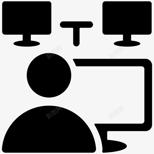 工作站业务客户端图标svg_新图网 https://ixintu.com internet 业务 业务实体图标 客户端 客户端网络 工作站 已连接 网络 连接