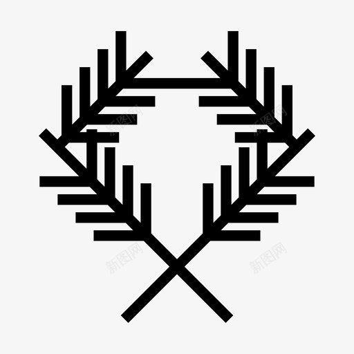 月桂花环赢家复古图标svg_新图网 https://ixintu.com 复古 时髦 时髦元素 最小 月桂花环 植物 胜利 赢家