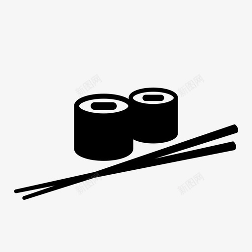 寿司大米生的图标svg_新图网 https://ixintu.com 加利福尼亚 卷 大米 寿司 手指食品 日本 生的 筷子 食品 鱼