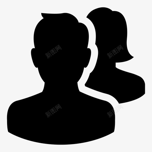 团队用户人图标svg_新图网 https://ixintu.com 人 团队 头像 女 情侣 用户 男 组